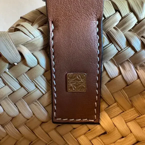 Loewe Anagram Basket Small Bag Natural Straw Tan Leather - Picture 4 of 11